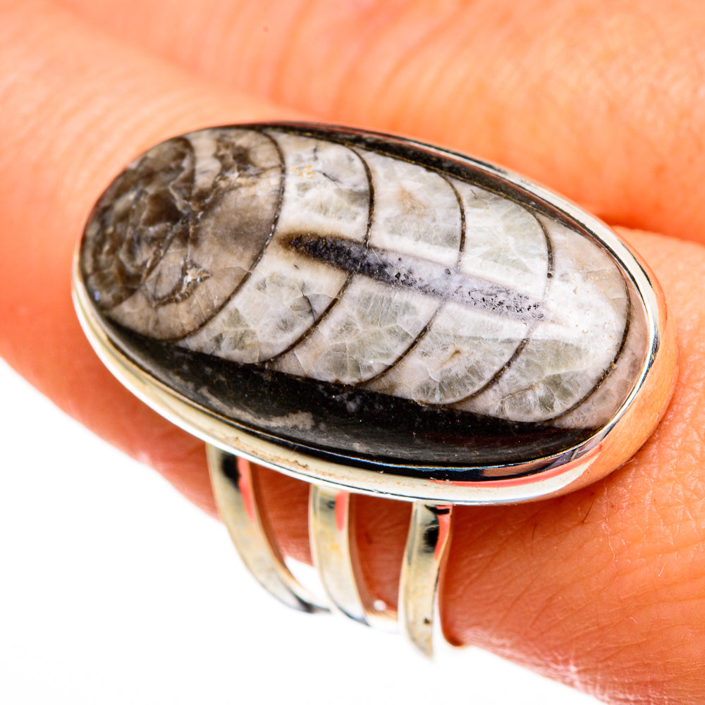 Orthoceras Fossil Rings handcrafted by Anasilvercos - RING78530