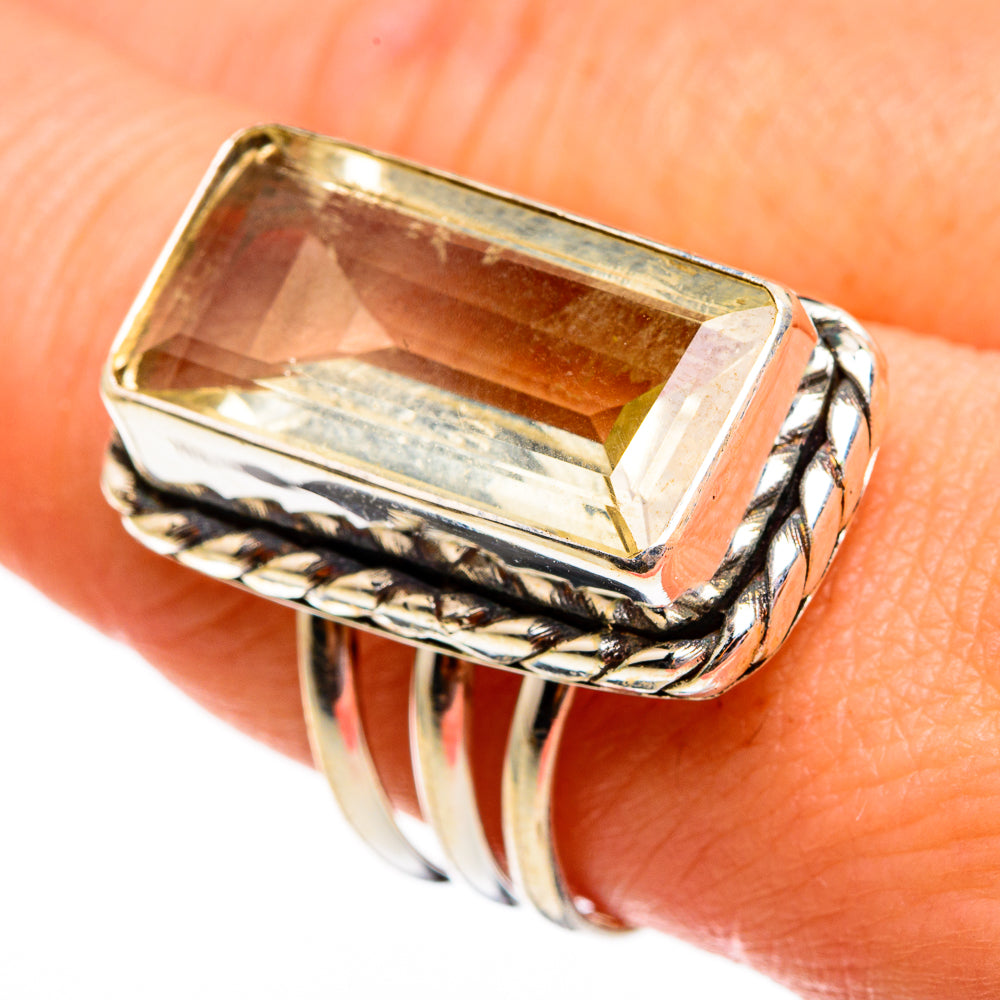 Lemon Quartz Rings handcrafted by Anasilvercos - RING78532