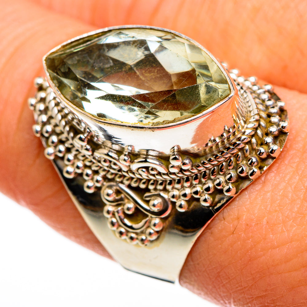 Green Amethyst Rings handcrafted by Anasilvercos - RING78576