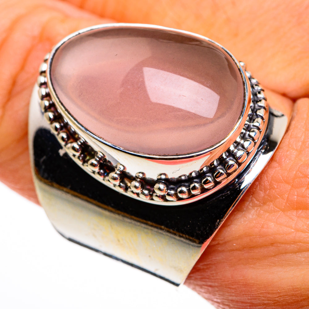 Rose Quartz Rings handcrafted by Anasilvercos - RING78583