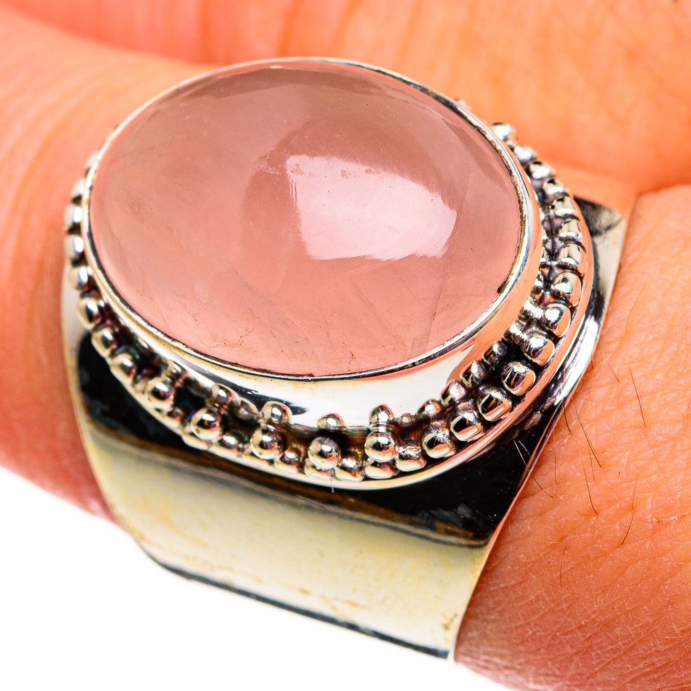 Rose Quartz Rings handcrafted by Anasilvercos - RING78611