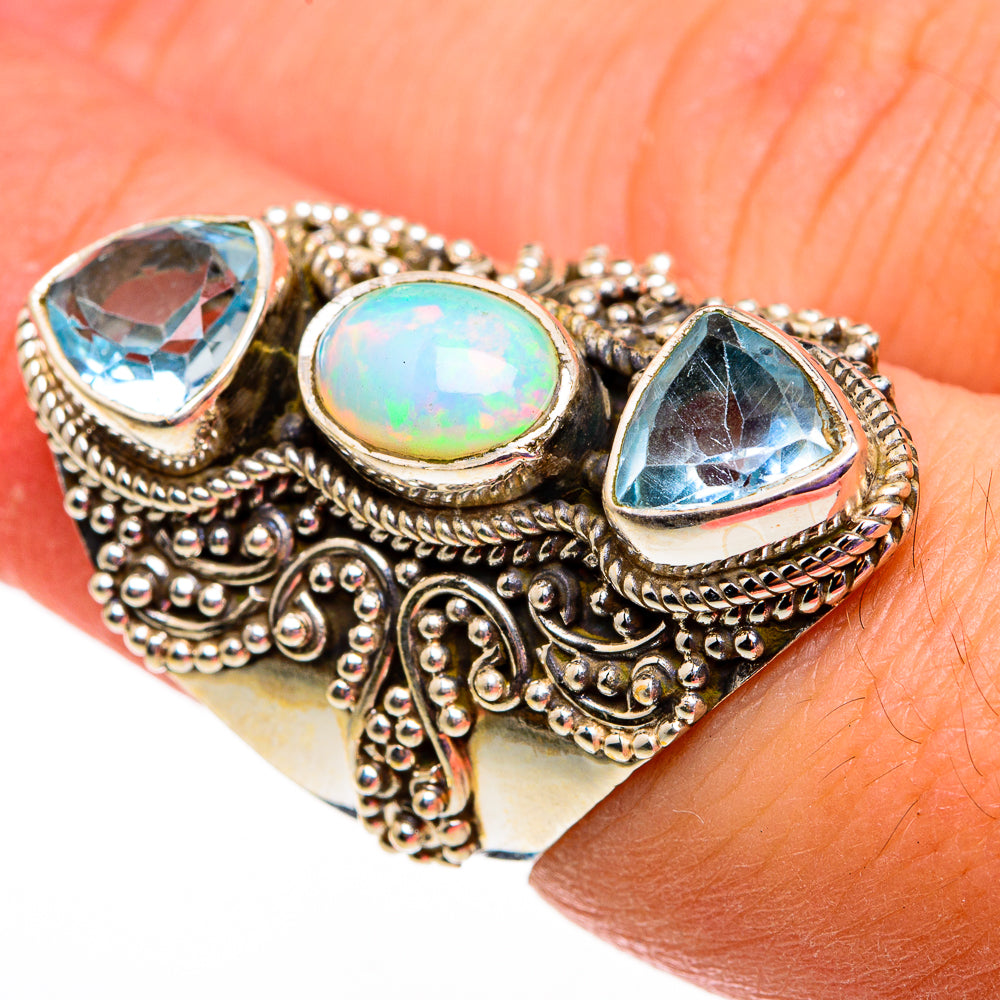 Ethiopian Opal Rings handcrafted by Anasilvercos - RING78642