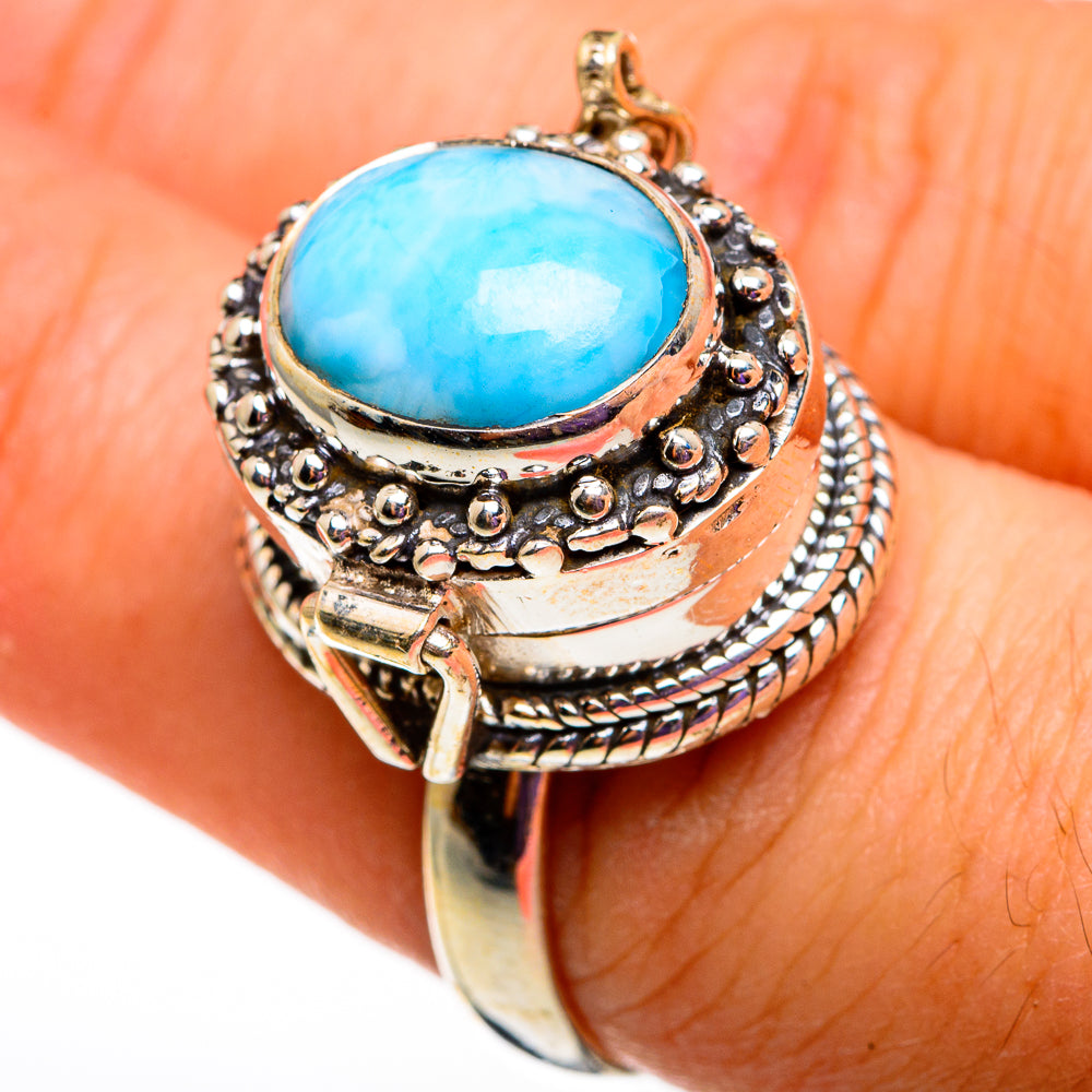 Larimar Rings handcrafted by Anasilvercos - RING78692