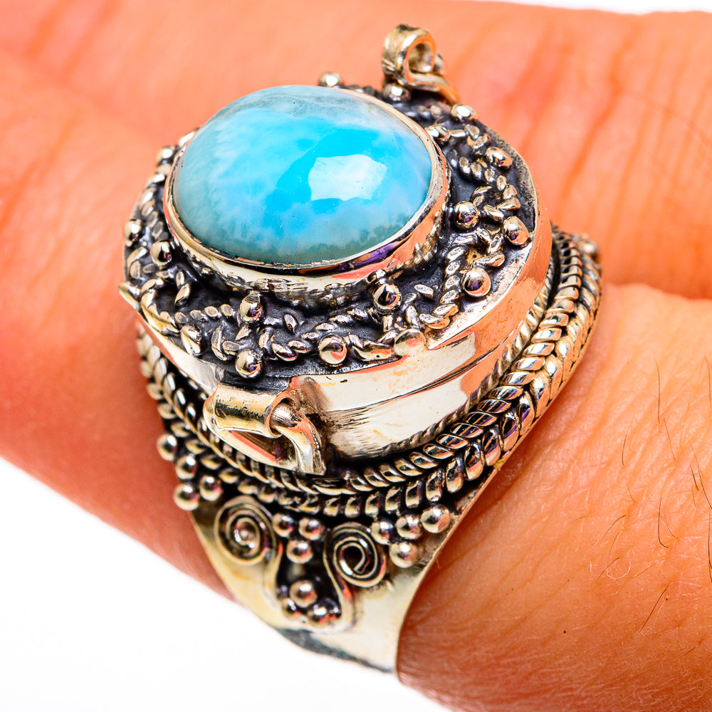 Larimar Rings handcrafted by Anasilvercos - RING78702
