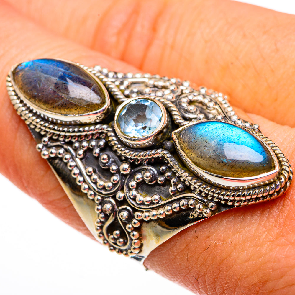 Labradorite Rings handcrafted by Anasilvercos - RING78737