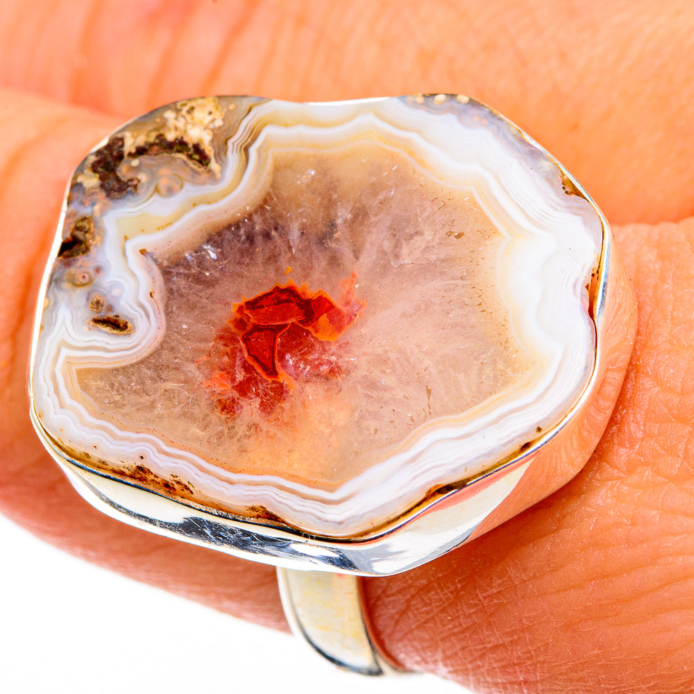 Yellow Geode Slice Rings handcrafted by Anasilvercos - RING78756