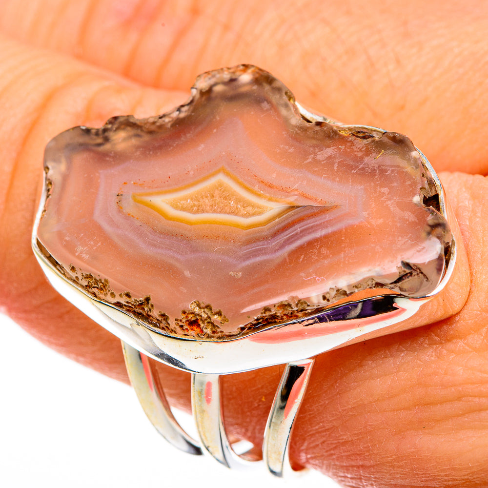 Yellow Geode Slice Rings handcrafted by Anasilvercos - RING78758