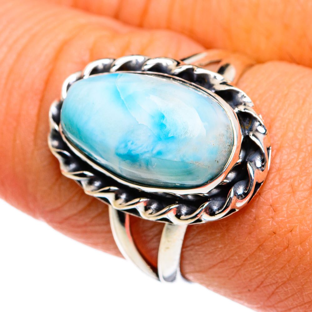 Larimar Rings handcrafted by Anasilvercos - RING78798