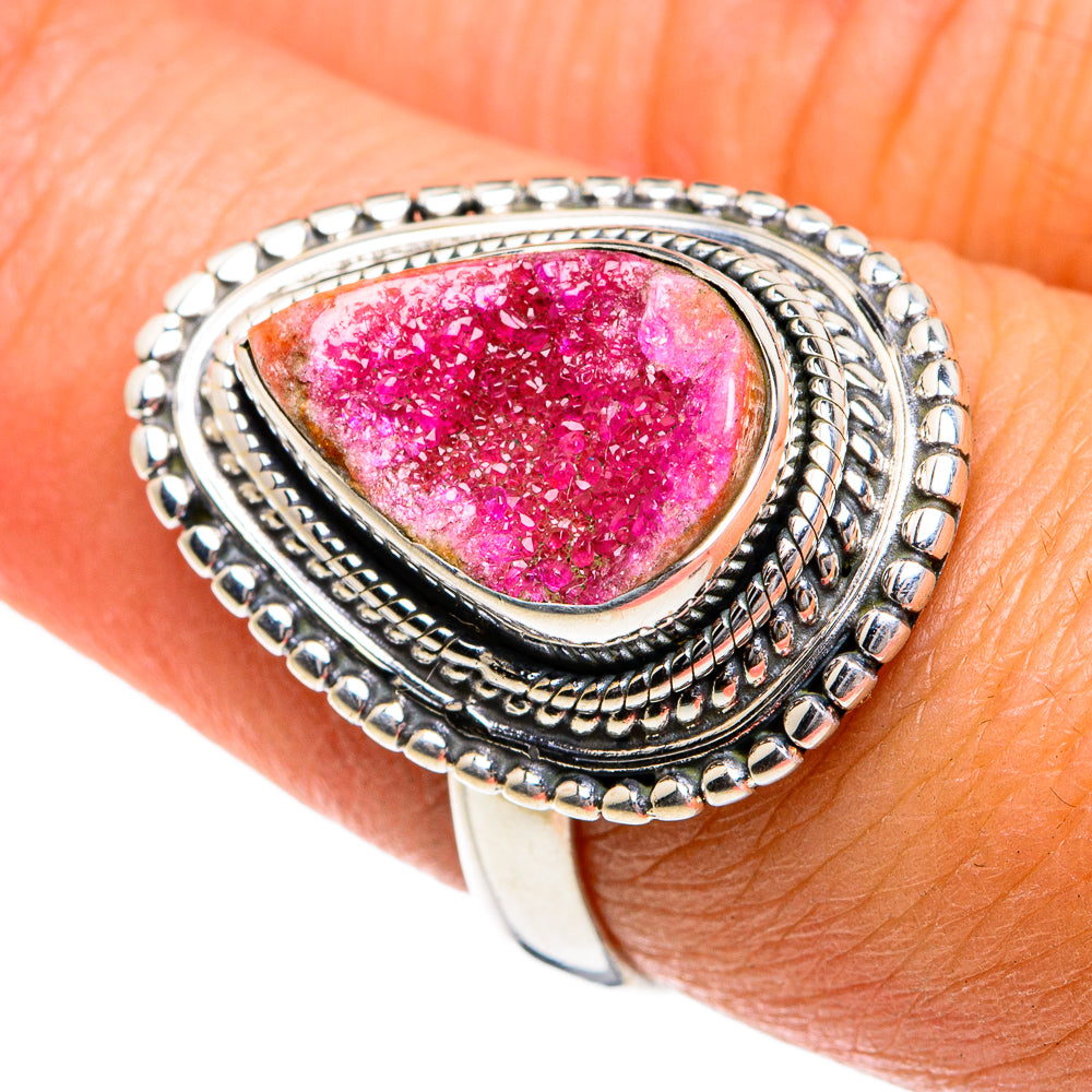 Pink Geode Slice Rings handcrafted by Anasilvercos - RING78812