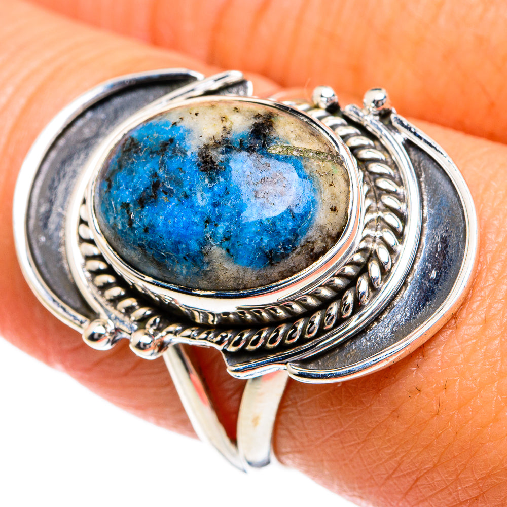K2 Blue Azurite Rings handcrafted by Anasilvercos - RING78833
