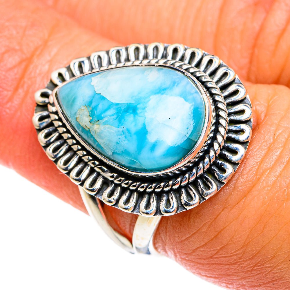 Larimar Rings handcrafted by Anasilvercos - RING78916