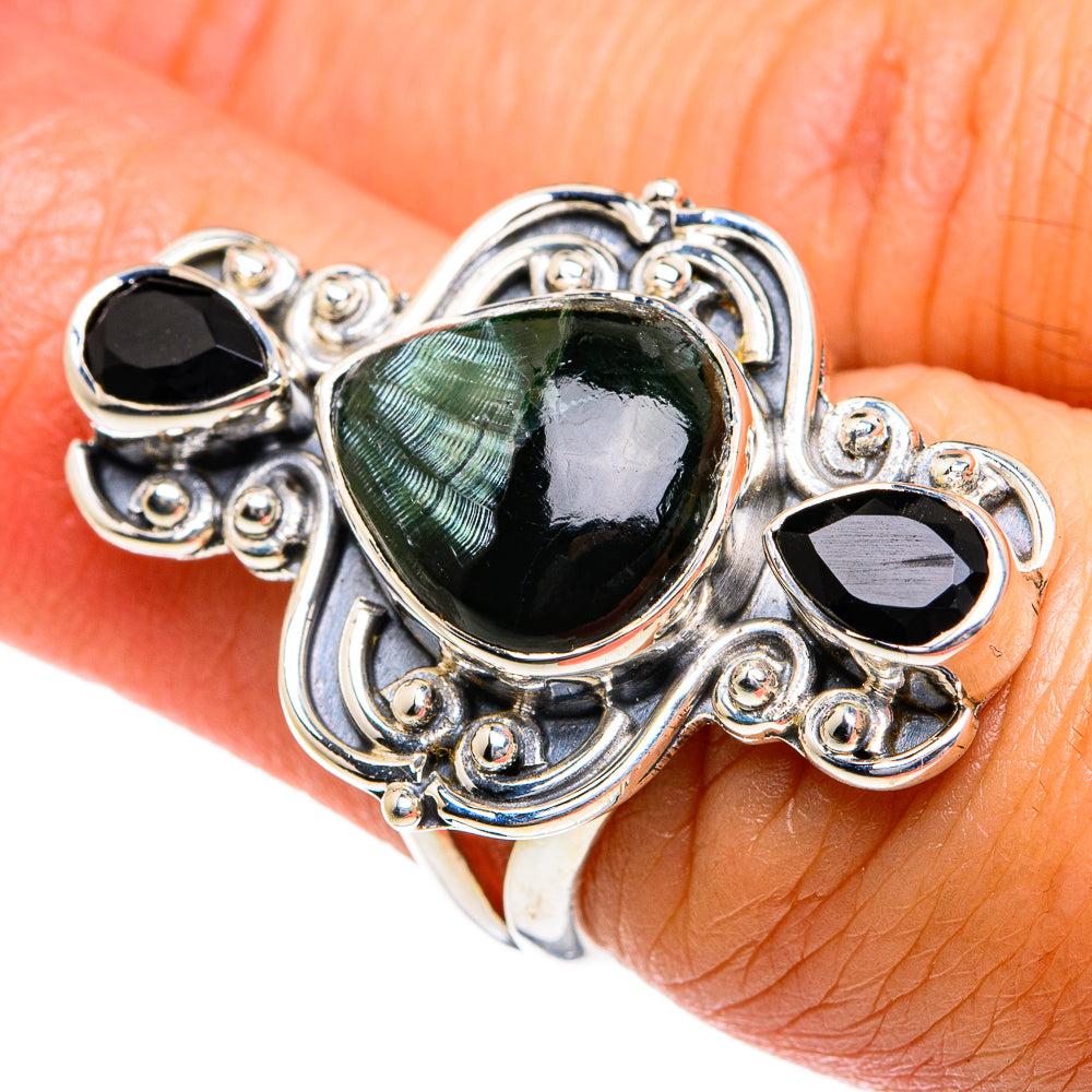 Seraphinite Rings handcrafted by Anasilvercos - RING78919
