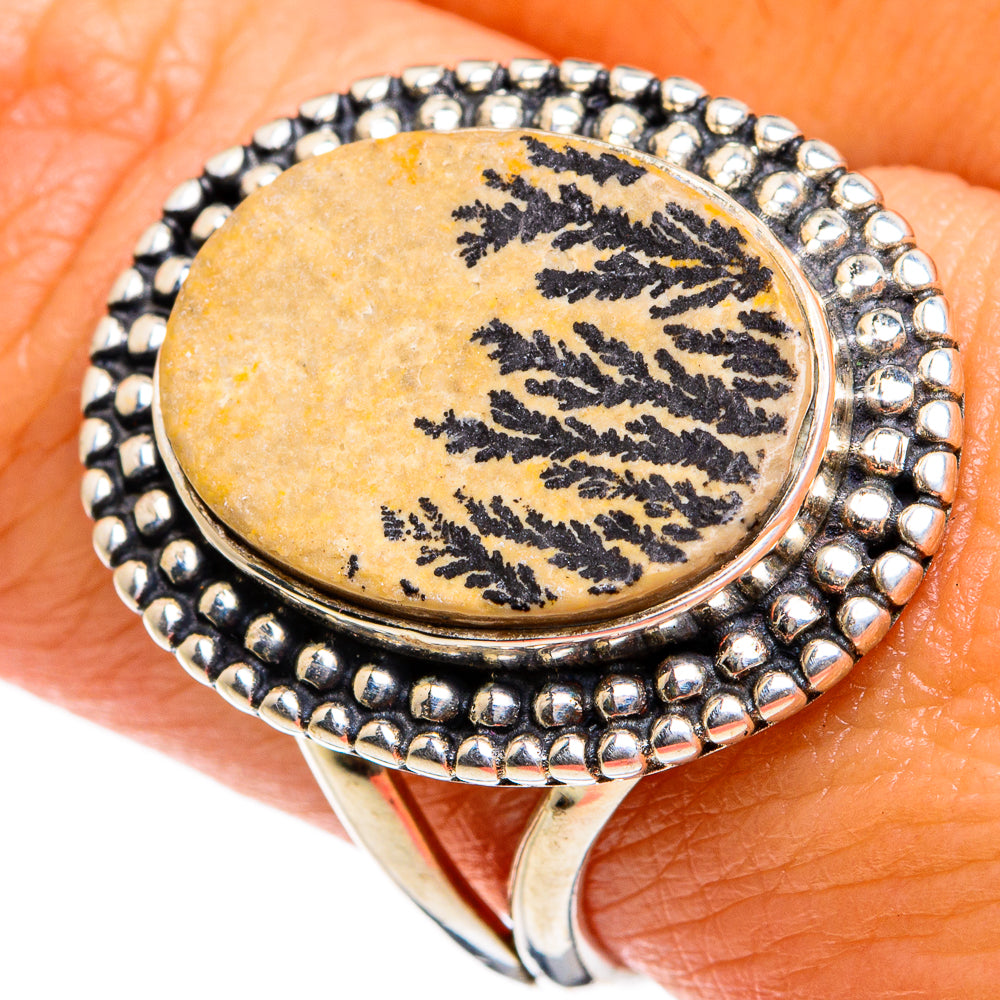 Germany Psilomelane Dendrite Rings handcrafted by Anasilvercos - RING78921