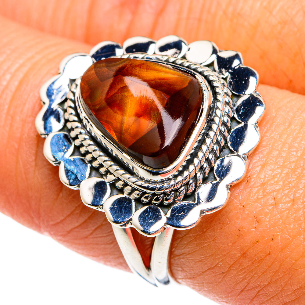 Mexican Fire Agate Rings handcrafted by Anasilvercos - RING78947