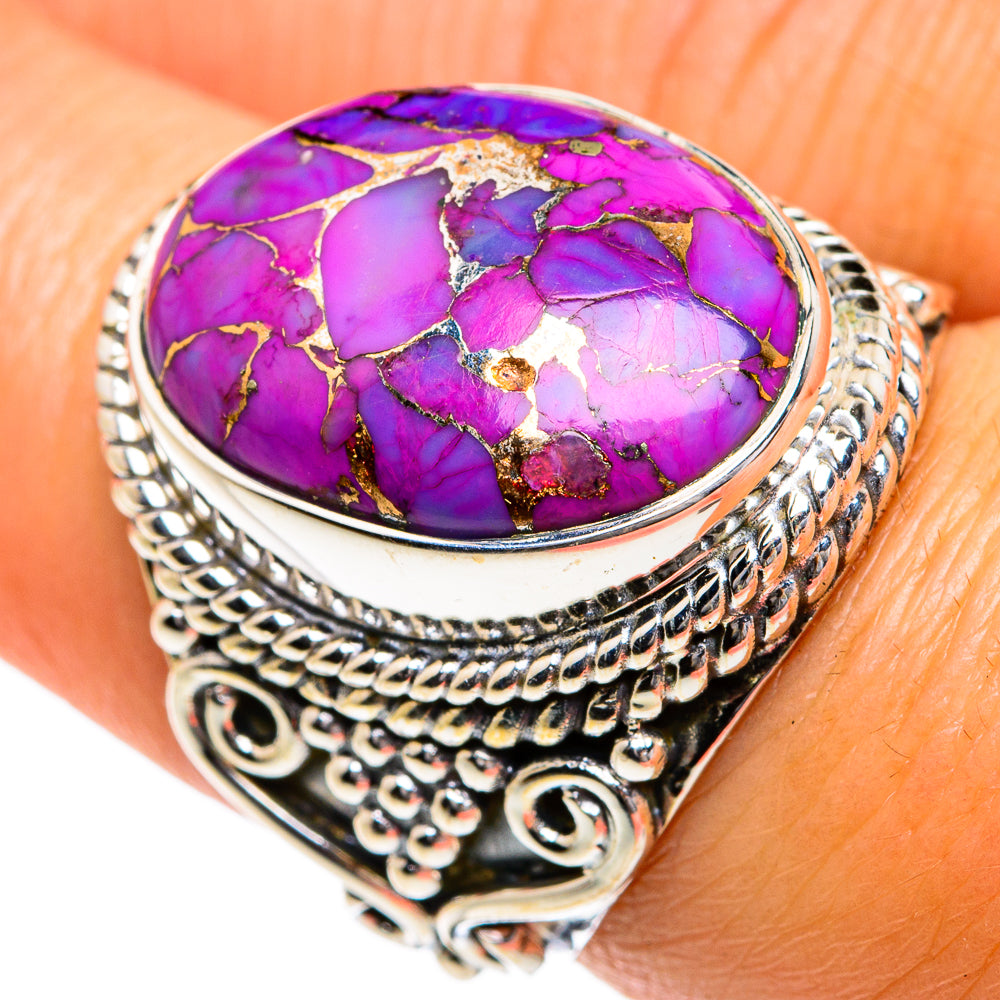Purple Copper Composite Turquoise Rings handcrafted by Anasilvercos - RING78954