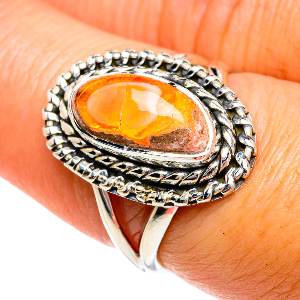 Mexican Fire Opal Rings handcrafted by Anasilvercos - RING78961