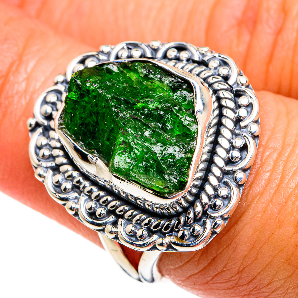 Chrome Diopside Rings handcrafted by Anasilvercos - RING78970