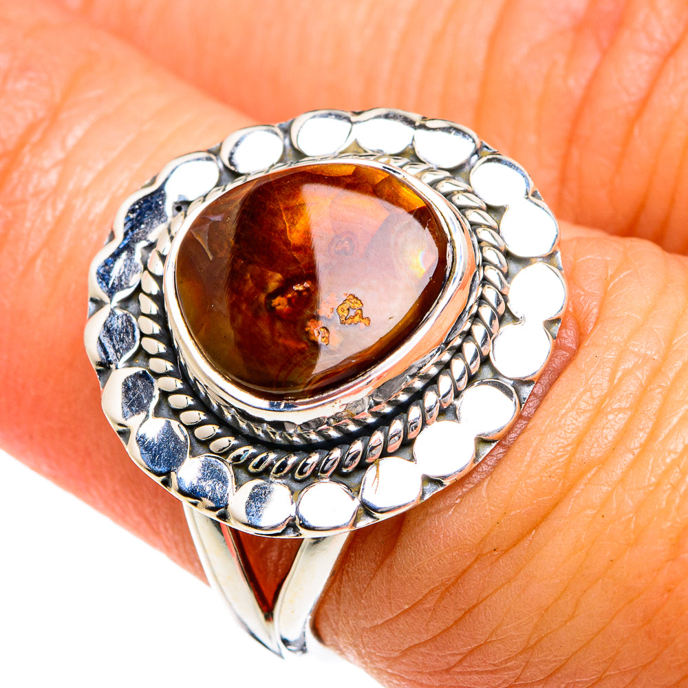 Mexican Fire Agate Rings handcrafted by Anasilvercos - RING78972
