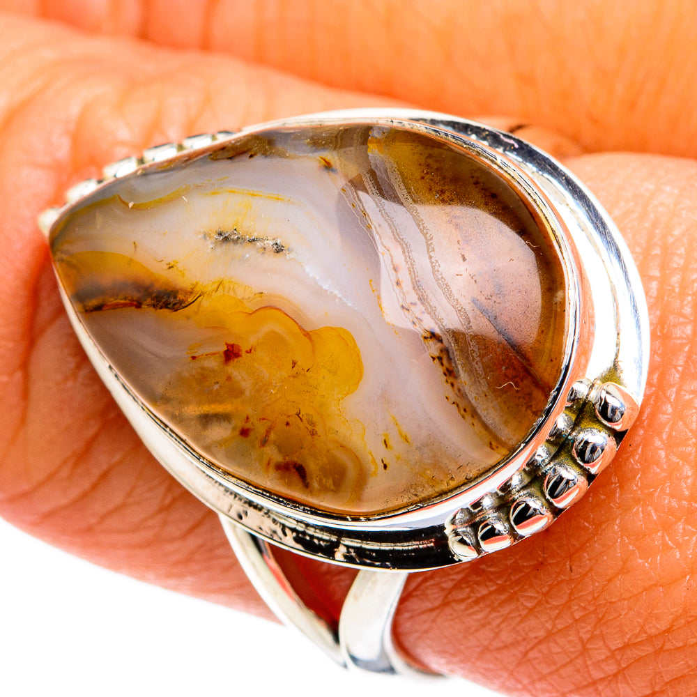 Botswana Agate Rings handcrafted by Anasilvercos - RING78973