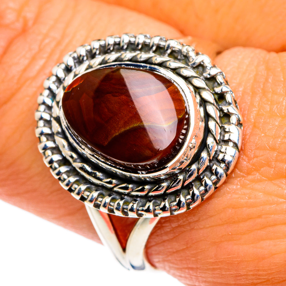 Mexican Fire Agate Rings handcrafted by Anasilvercos - RING78997