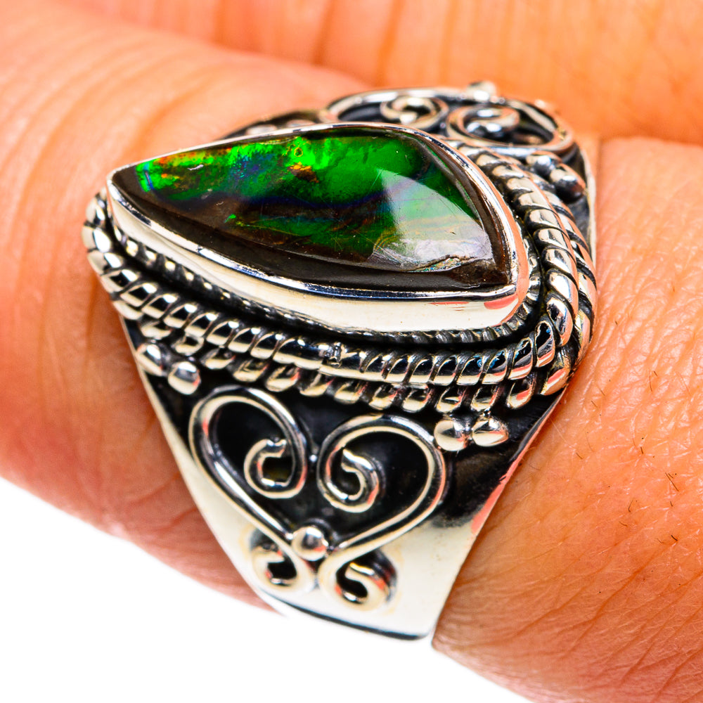 Ammolite Rings handcrafted by Anasilvercos - RING79007