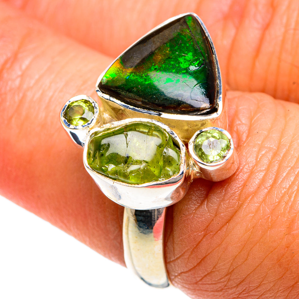 Ammolite Rings handcrafted by Anasilvercos - RING79010