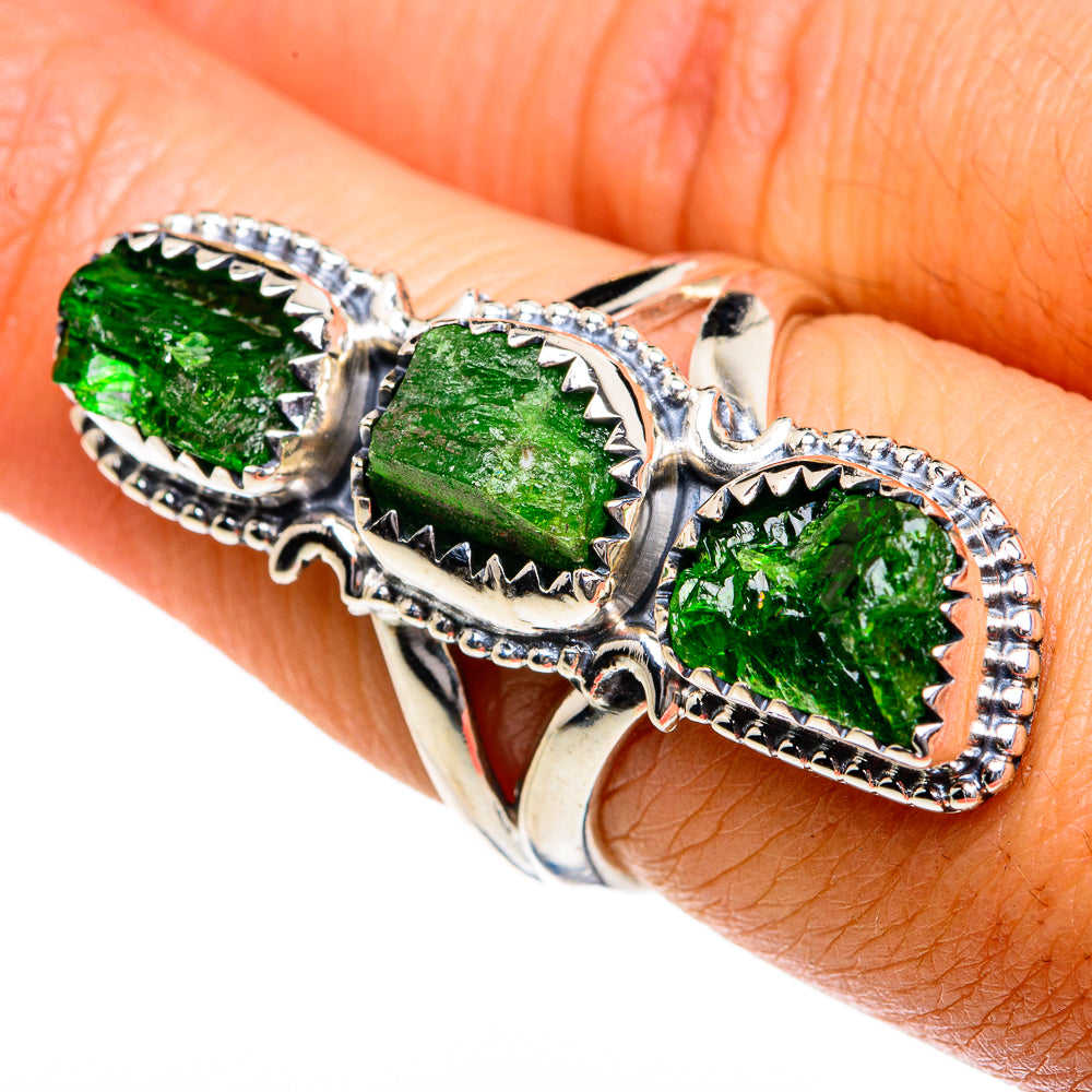 Chrome Diopside Rings handcrafted by Anasilvercos - RING79018