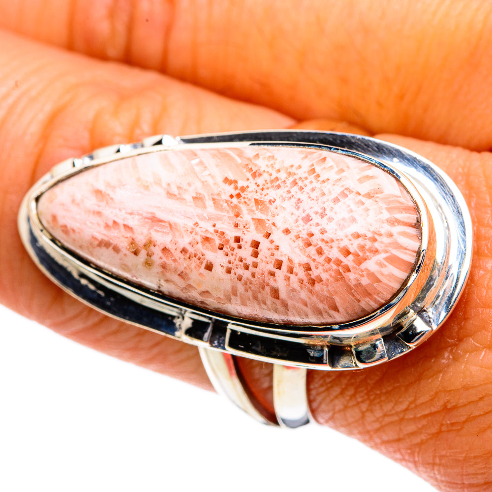 Fossil Coral Rings handcrafted by Anasilvercos - RING79023