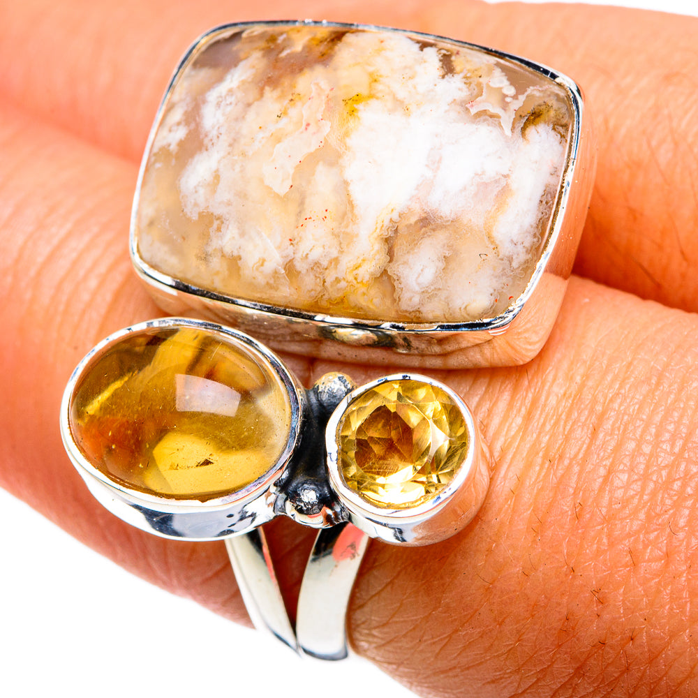 Plume Agate Rings handcrafted by Anasilvercos - RING79024