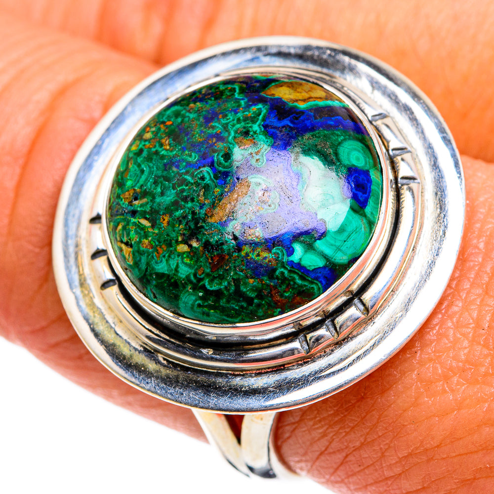 Malachite In Chrysocolla Rings handcrafted by Anasilvercos - RING79036