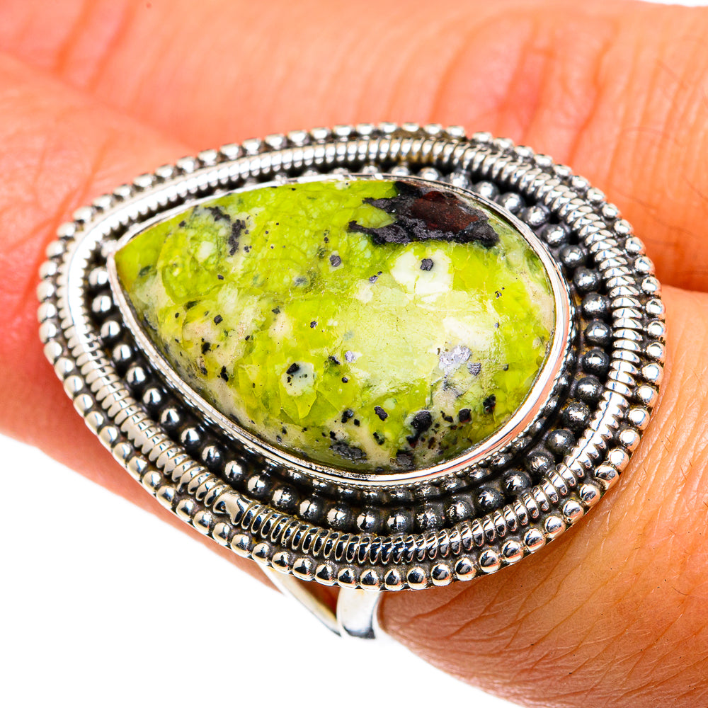 African Green Opal Rings handcrafted by Anasilvercos - RING79038