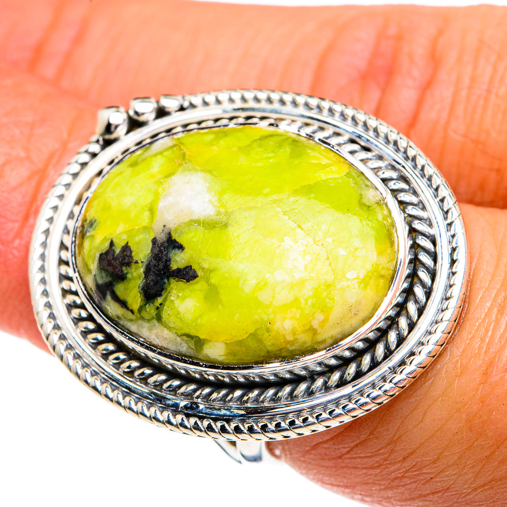 African Green Opal Rings handcrafted by Anasilvercos - RING79039