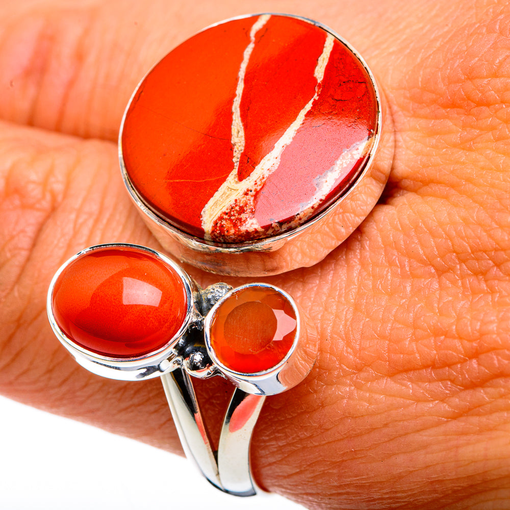 Red Jasper Rings handcrafted by Anasilvercos - RING79058