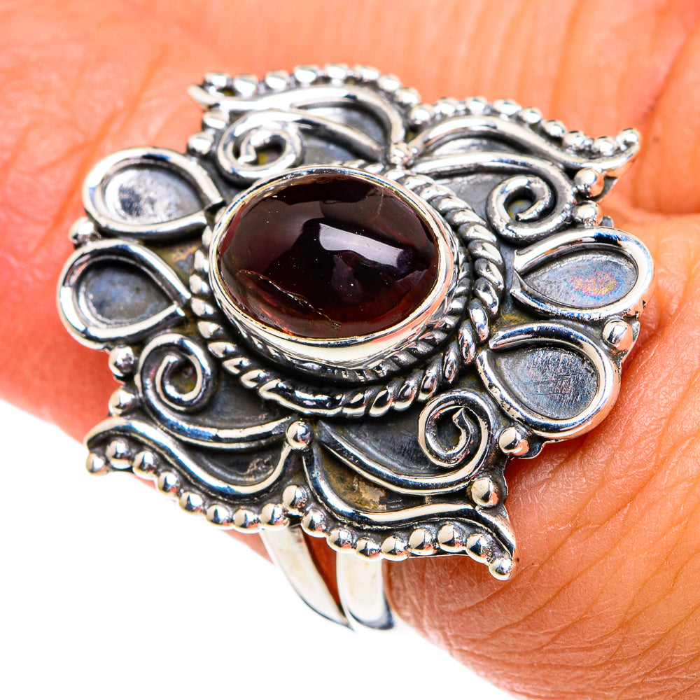 Garnet Rings handcrafted by Anasilvercos - RING79092