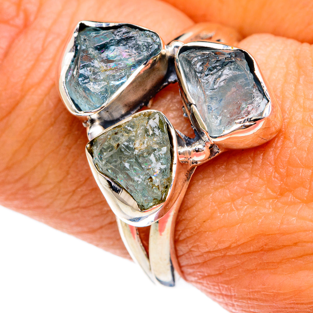 Aquamarine Rings handcrafted by Anasilvercos - RING79111