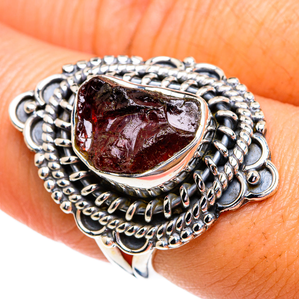 Garnet Rings handcrafted by Anasilvercos - RING79128