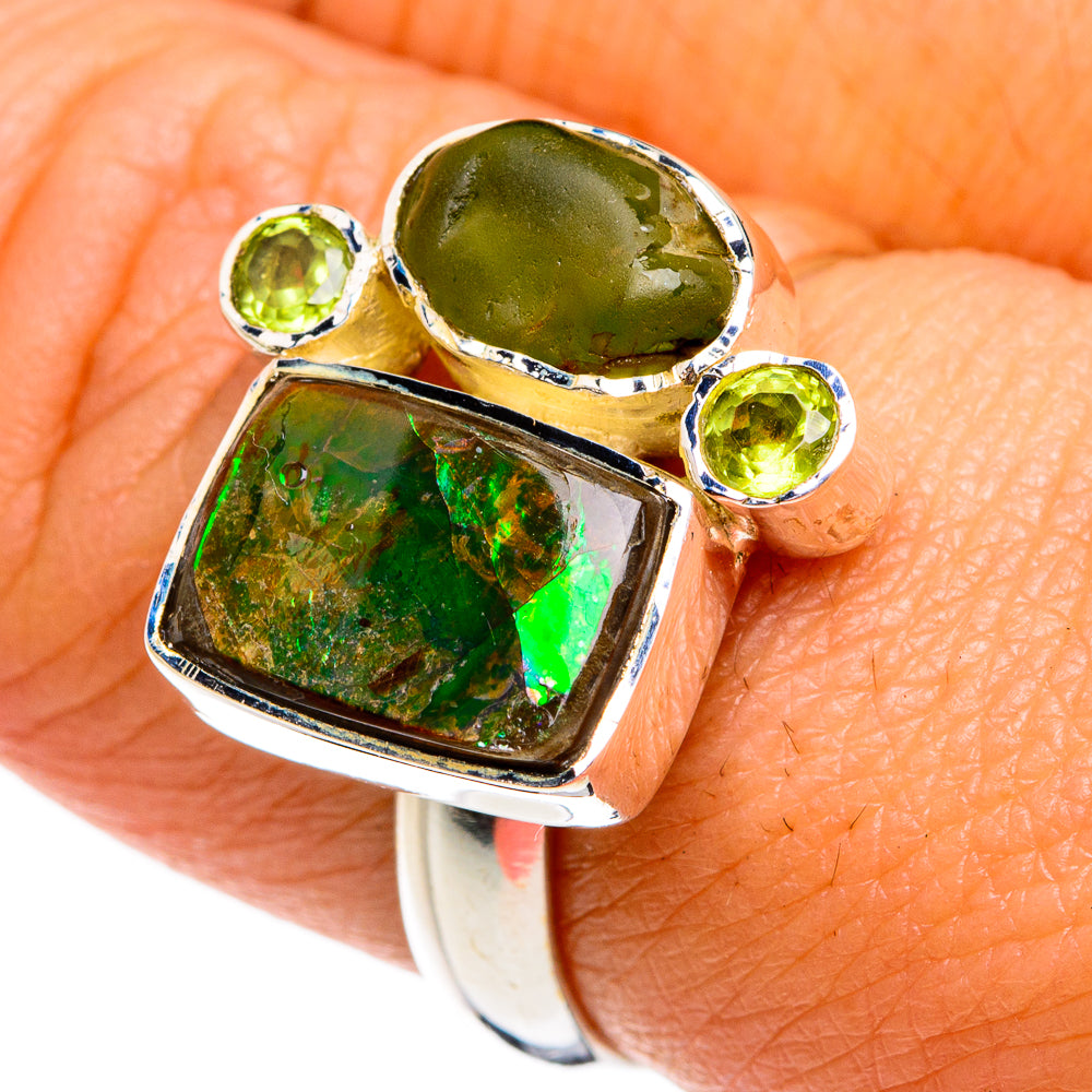Ammolite Rings handcrafted by Anasilvercos - RING79149