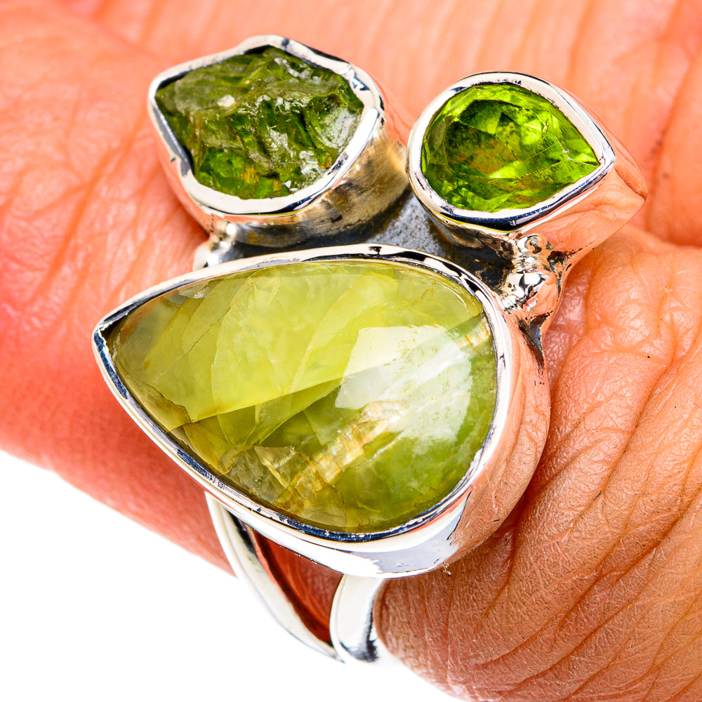 African Green Opal Rings handcrafted by Anasilvercos - RING79177