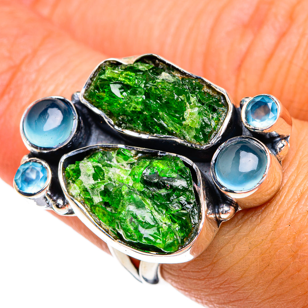 Chrome Diopside Rings handcrafted by Anasilvercos - RING79207