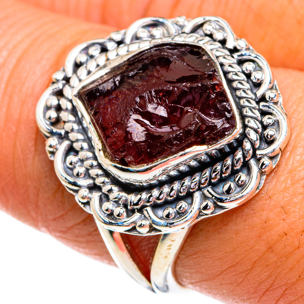 Garnet Rings handcrafted by Anasilvercos - RING79217