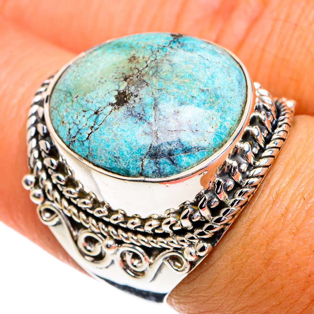 Tibetan Turquoise Rings handcrafted by Anasilvercos - RING79231