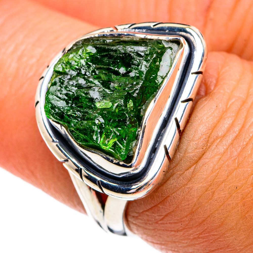 Chrome Diopside Rings handcrafted by Anasilvercos - RING79236