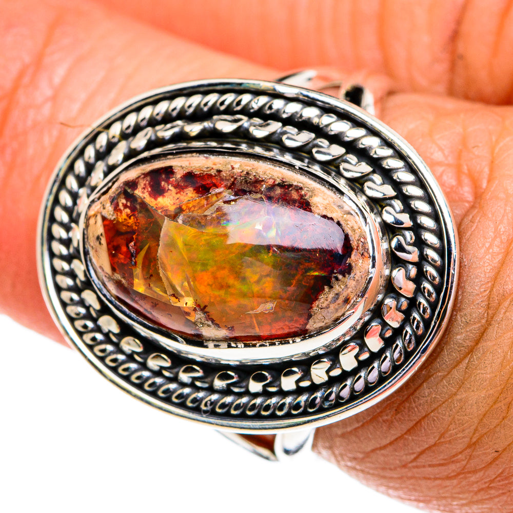 Mexican Fire Opal Rings handcrafted by Anasilvercos - RING79254