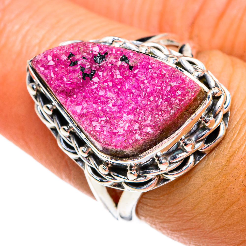 Cobalto Calcite Druzy Rings handcrafted by Anasilvercos - RING79274