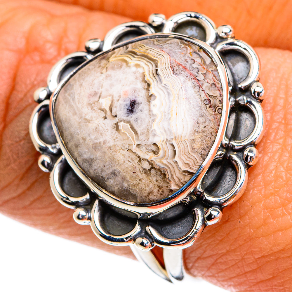 Laguna Lace Agate Rings handcrafted by Anasilvercos - RING79279