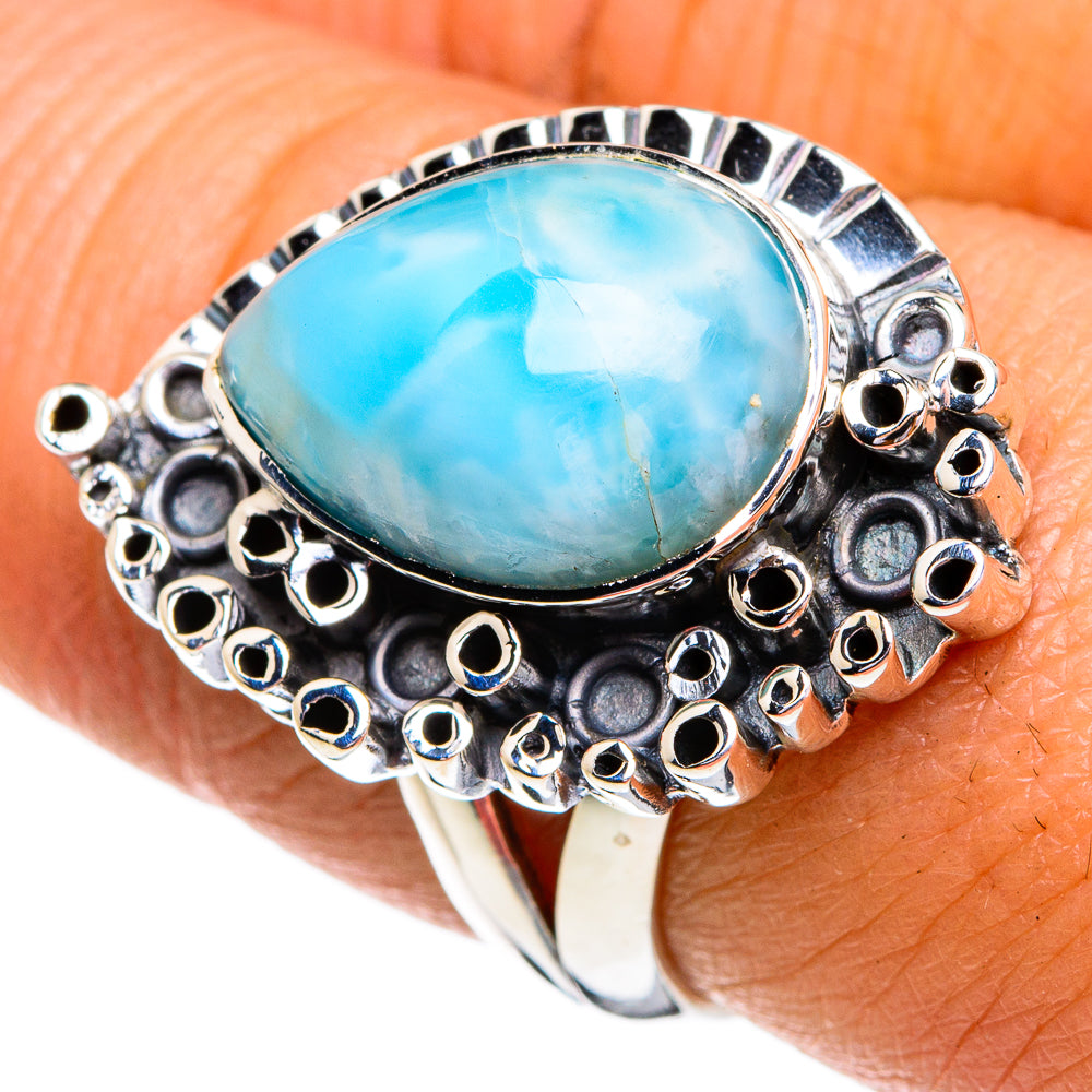 Larimar Rings handcrafted by Anasilvercos - RING79283