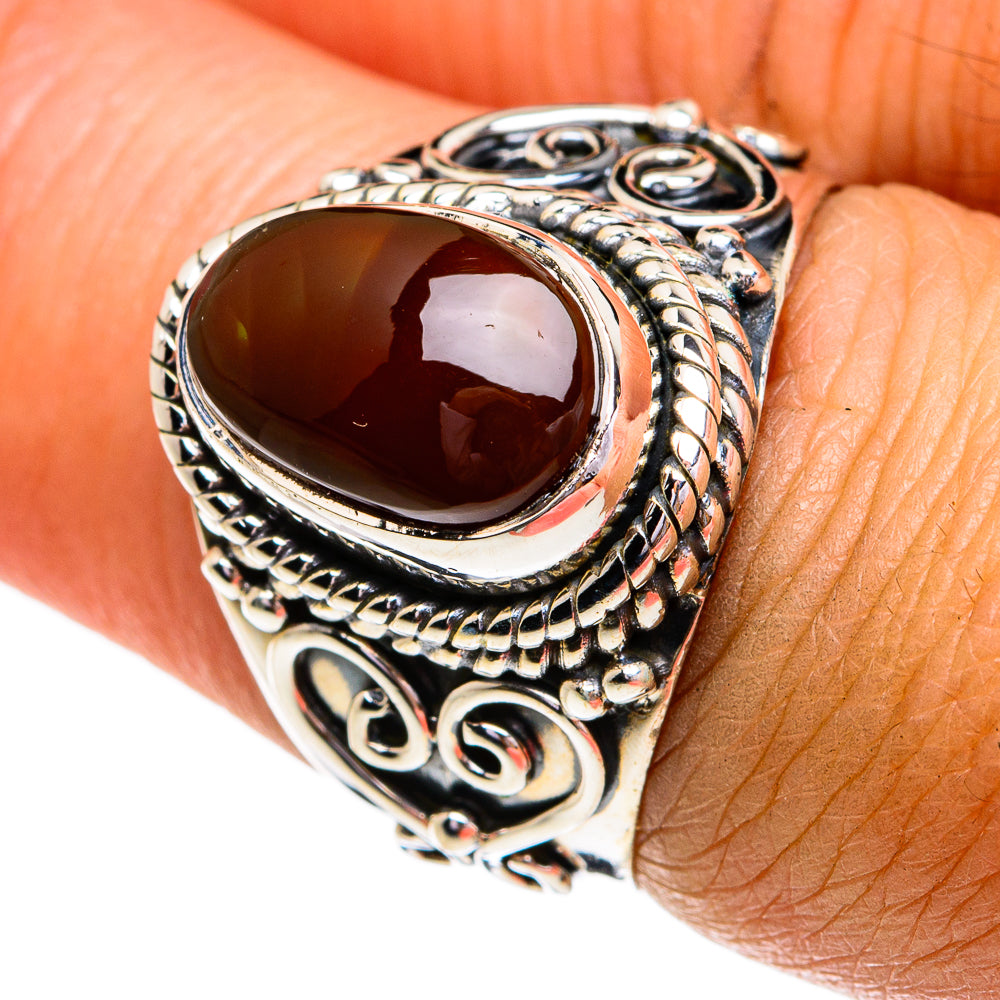 Mexican Fire Agate Rings handcrafted by Anasilvercos - RING79293
