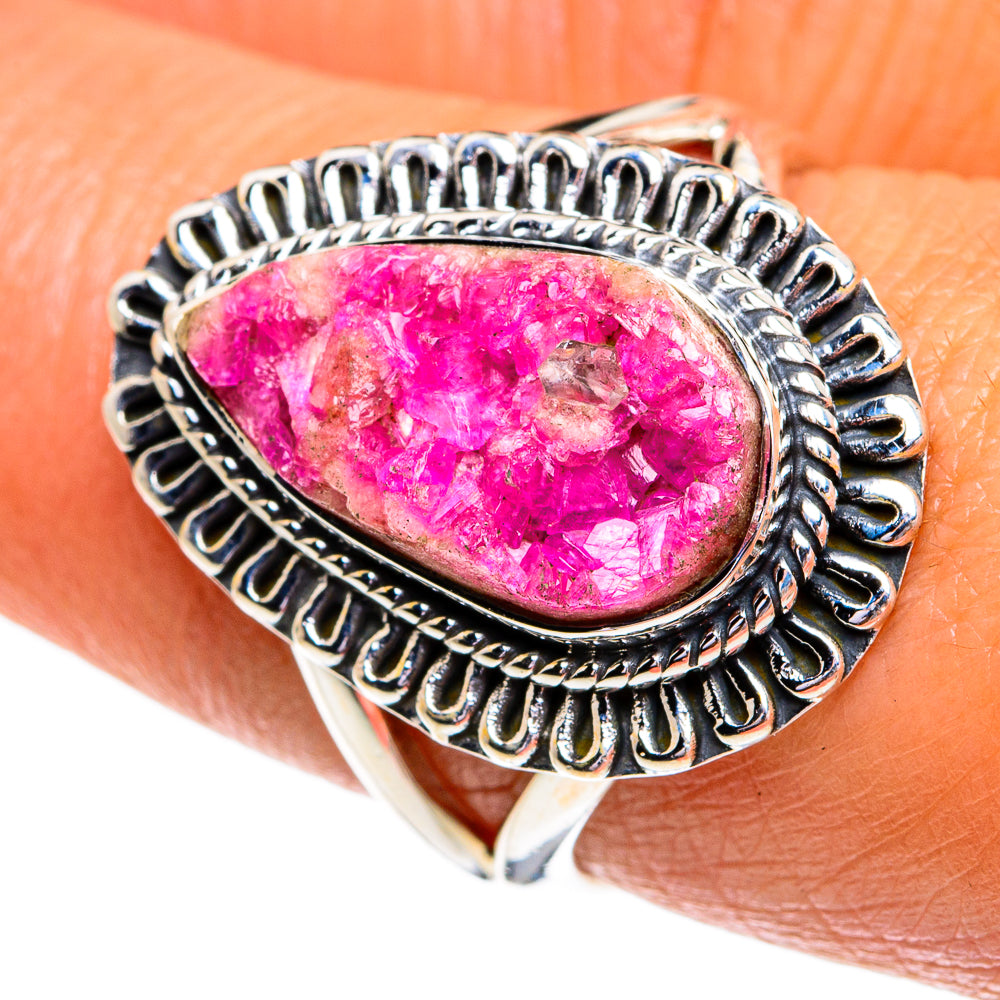 Cobalto Calcite Druzy Rings handcrafted by Anasilvercos - RING79298