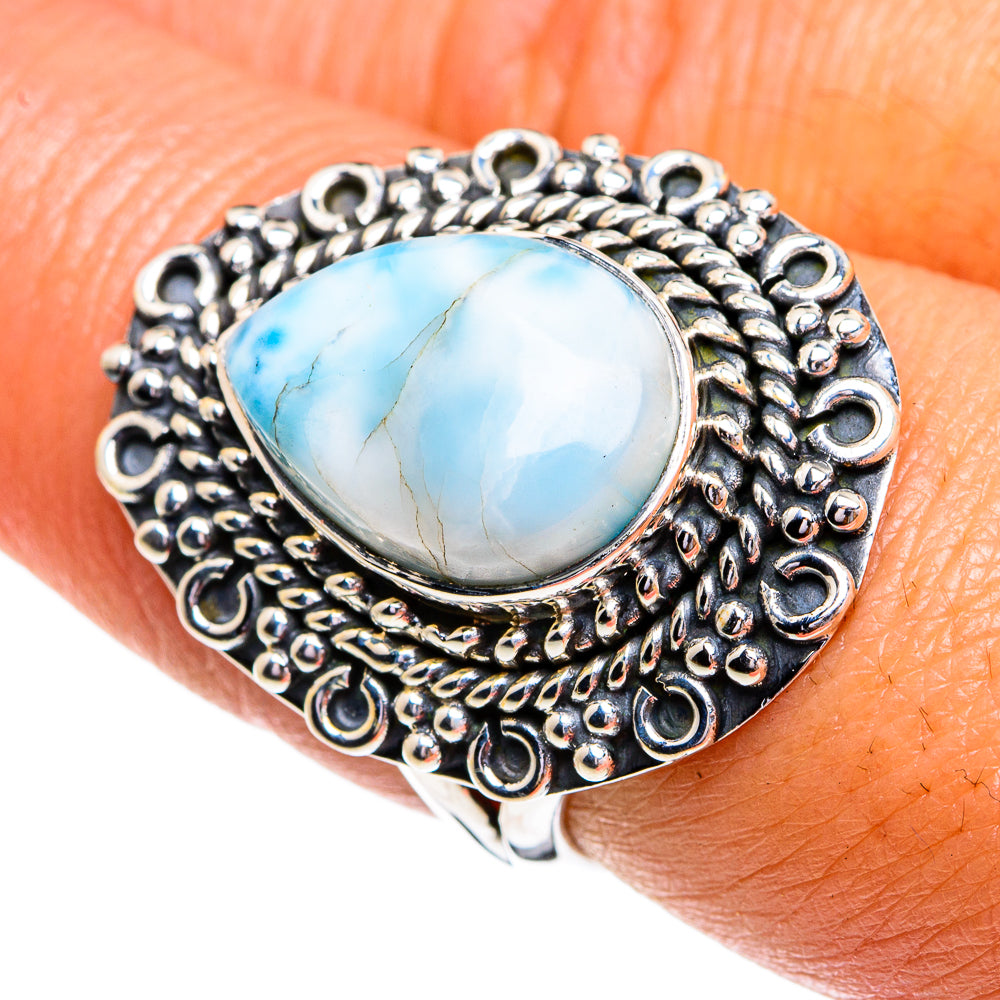 Larimar Rings handcrafted by Anasilvercos - RING79312