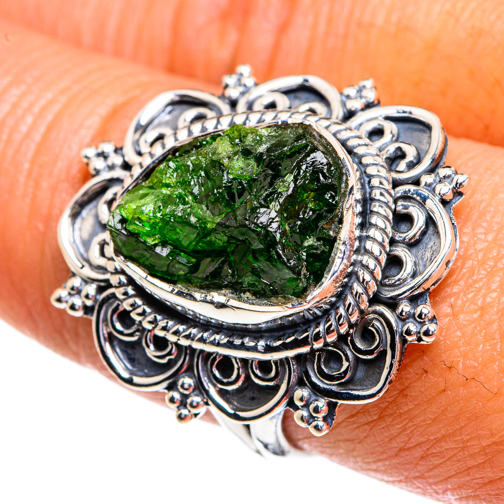 Chrome Diopside Rings handcrafted by Anasilvercos - RING79314